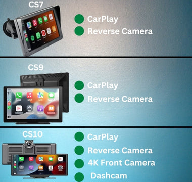 Comparison chart of our Car Smart  CarPlay screens and features.