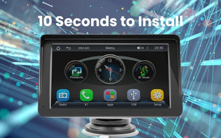 It's a 10 second installation process with our car smart carplay screens.