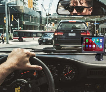 A stunning classic 1990 vehicle with our portable 7 inch carplay screen.