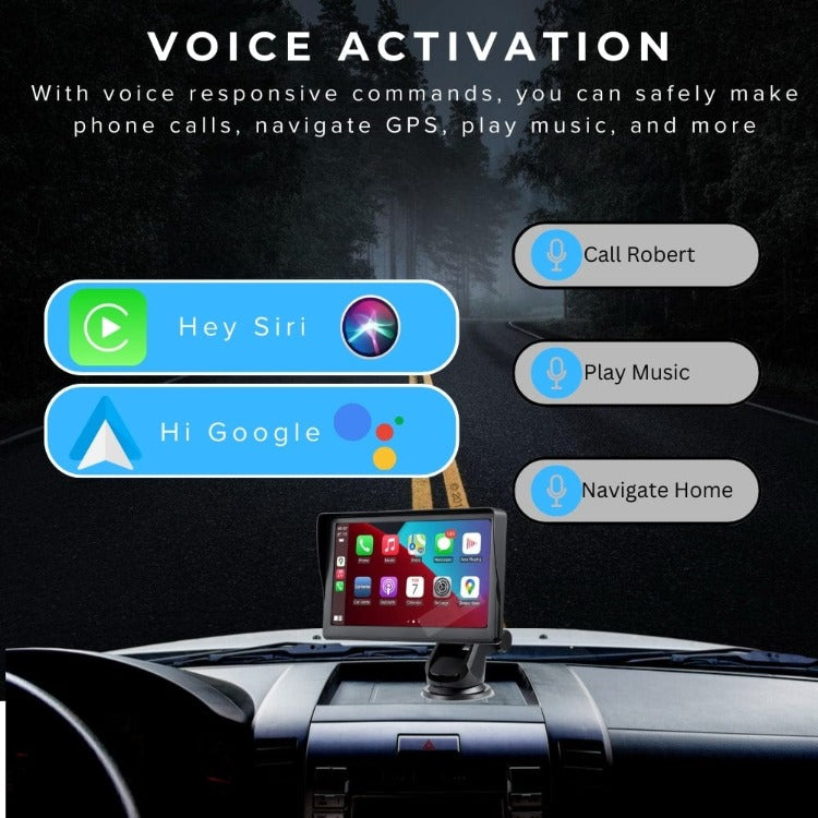The 7 inch carplay screen is made to have voice active responses so that you can make calls, GPS, change music hands-free.
